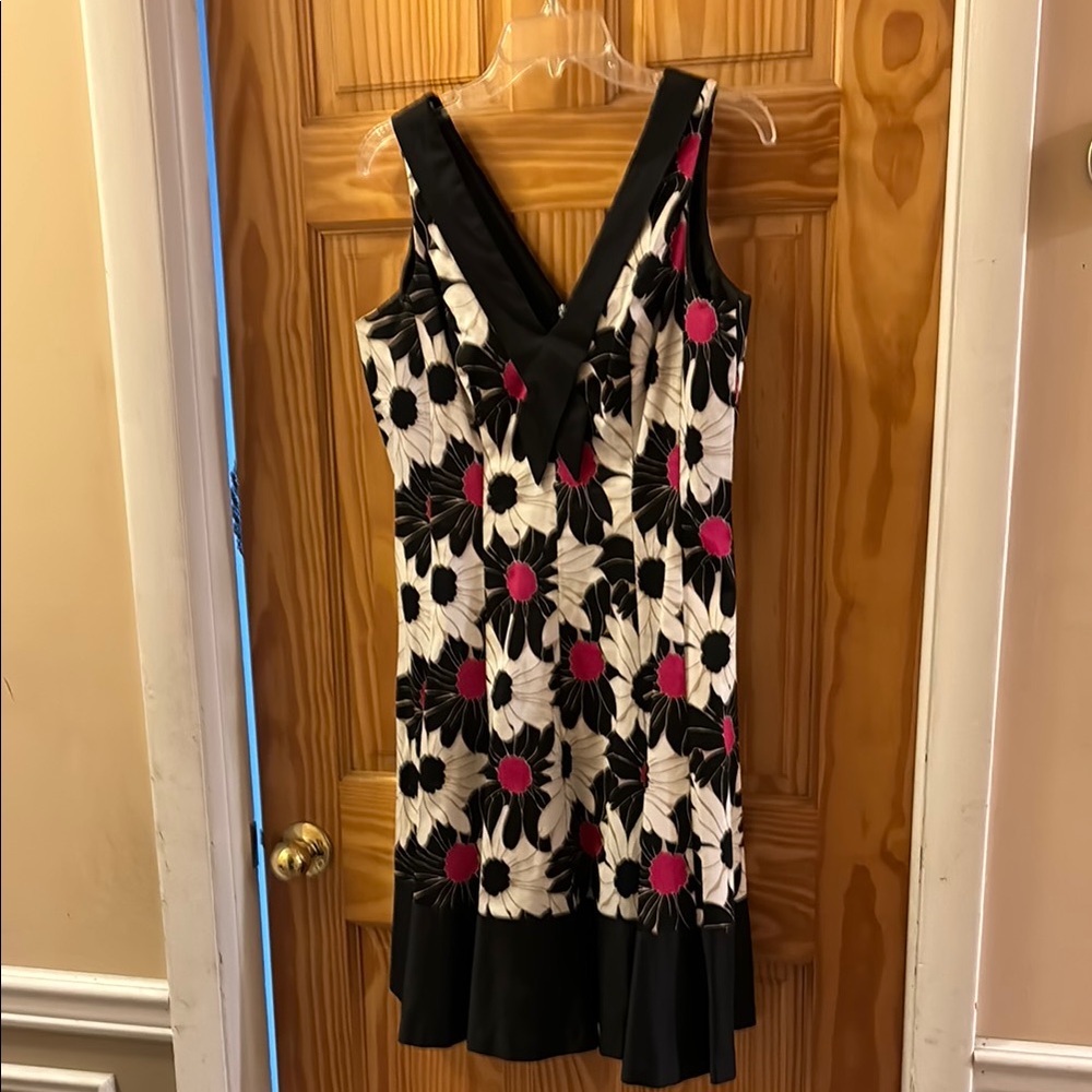 Floral Black and Pink Women's Dress